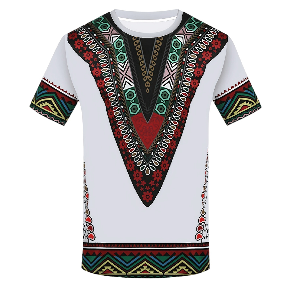 Dashiki Shirt Men - قميص رجالي أفريقي بطبعة داشيكي القبلية،