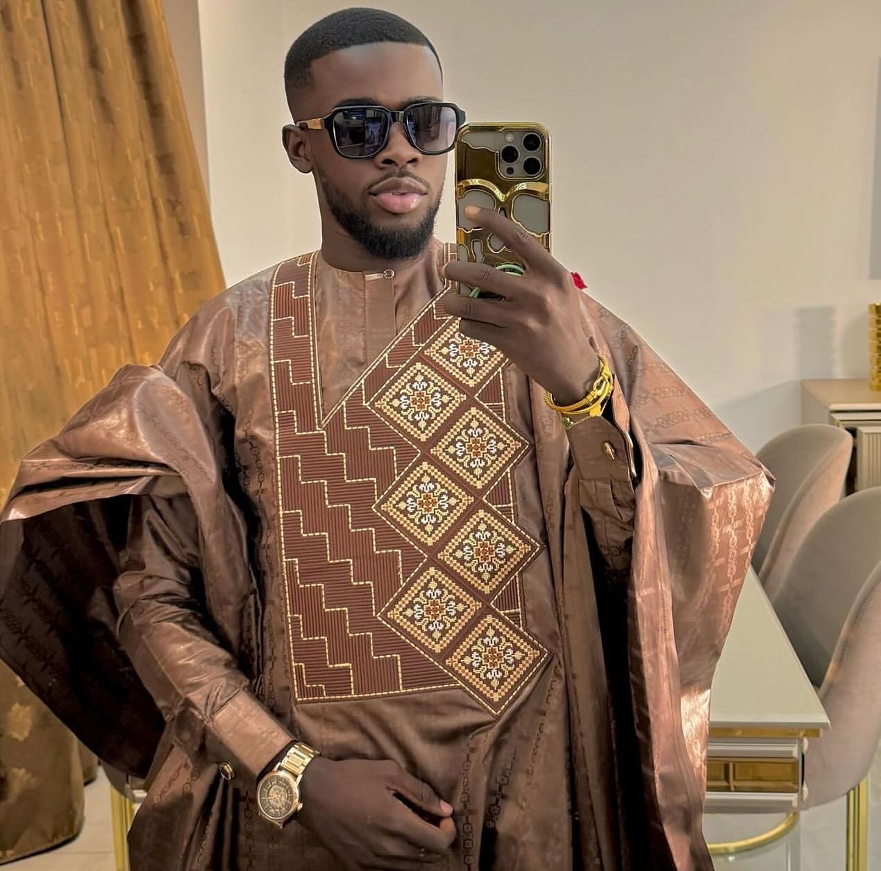 Dashiki Shirt Men - تصميم بازين الراقي التقليدي مطرز أعلى