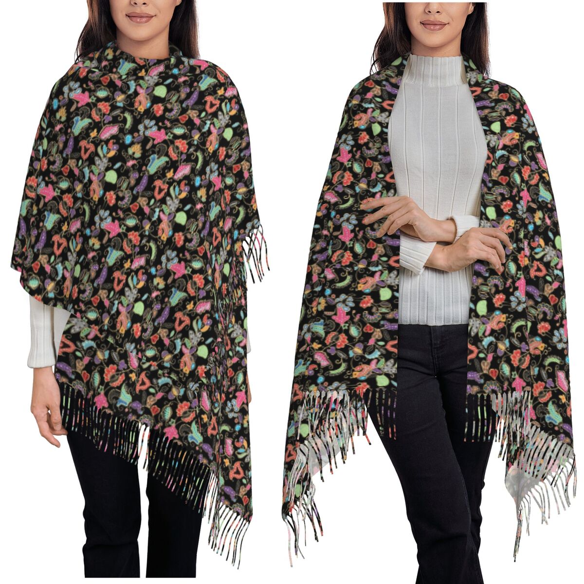 Batik Sarong Wrap - سارونج باتيك كيبايا وشاح بنفسجي مع