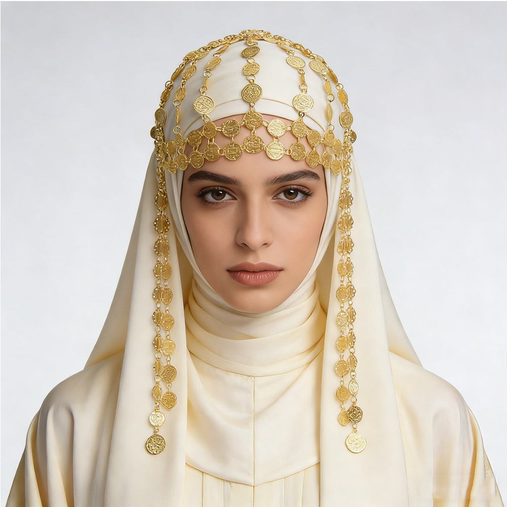 Ethnic Fashion Pakistan - قبعة رأس جميلة من سبيكة مطلية