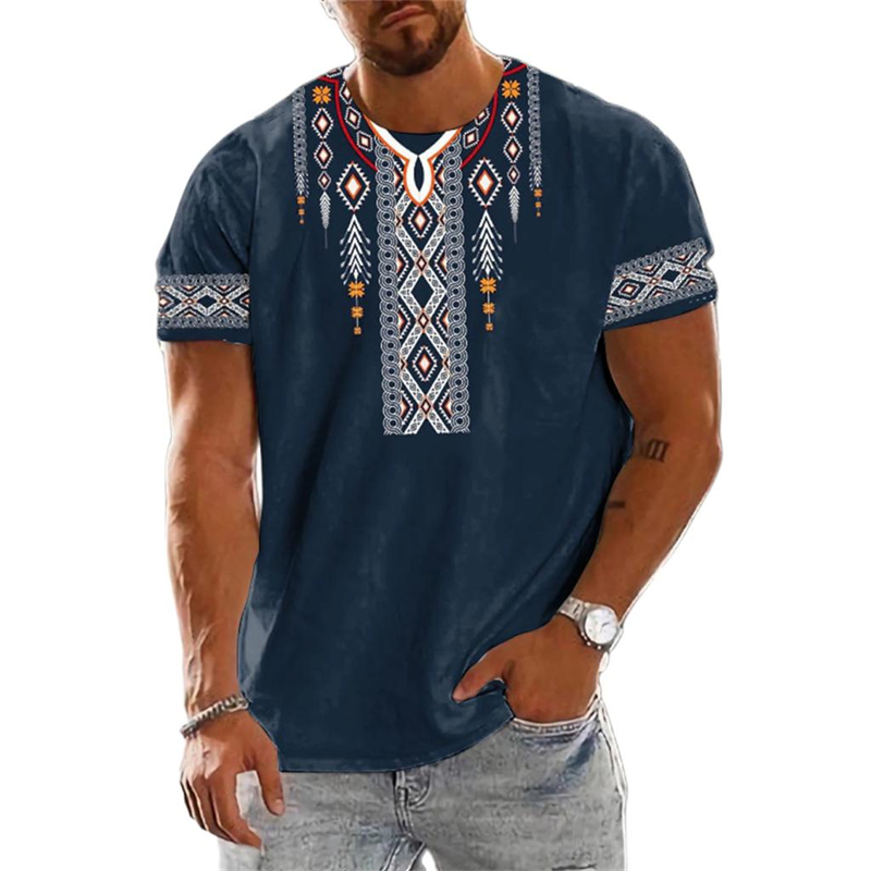 Ethnic Fashion Trend - الاتجاه 2025 خمر العرقية الجرافيك تي
