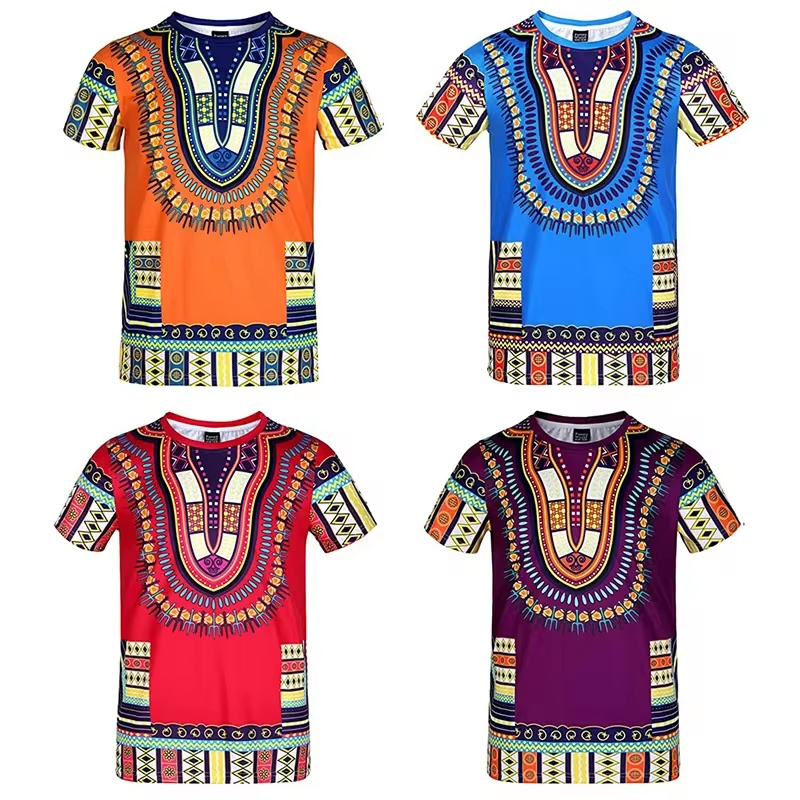 الصيف Harajuku ثلاثية الأبعاد  - مراجعة Dashiki Shirt Men وسعره