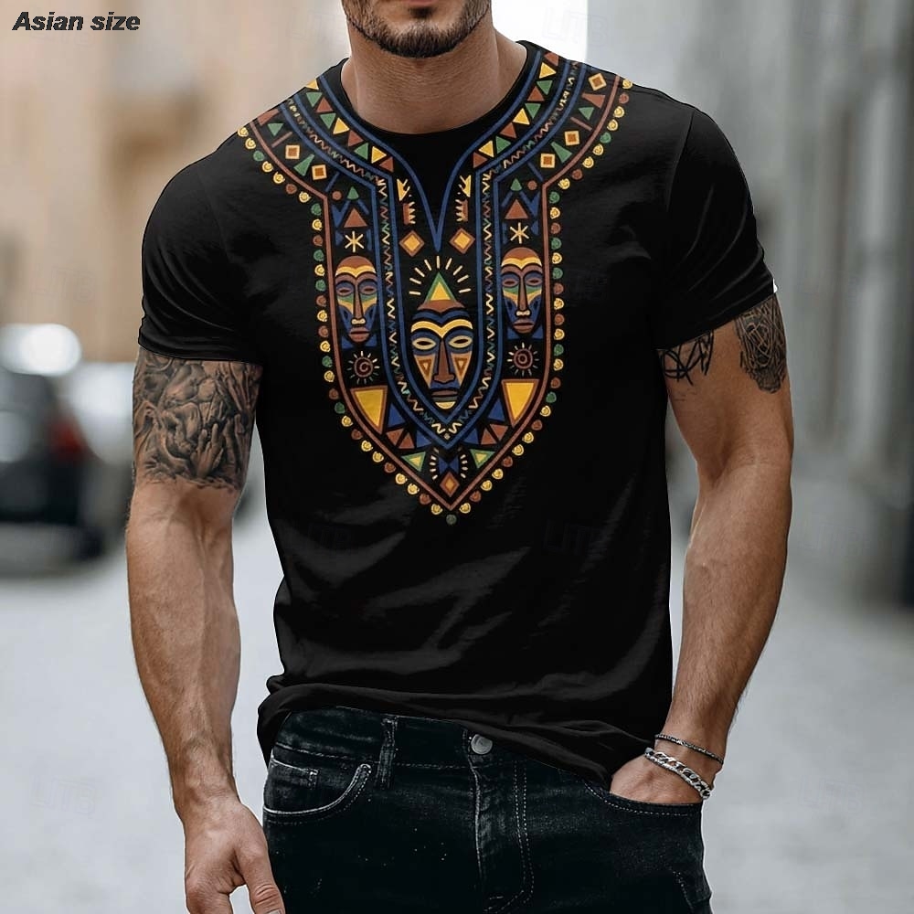 تي شيرت رجالي بتصميم قناع أفري - مراجعة Dashiki Shirt Men وسعره